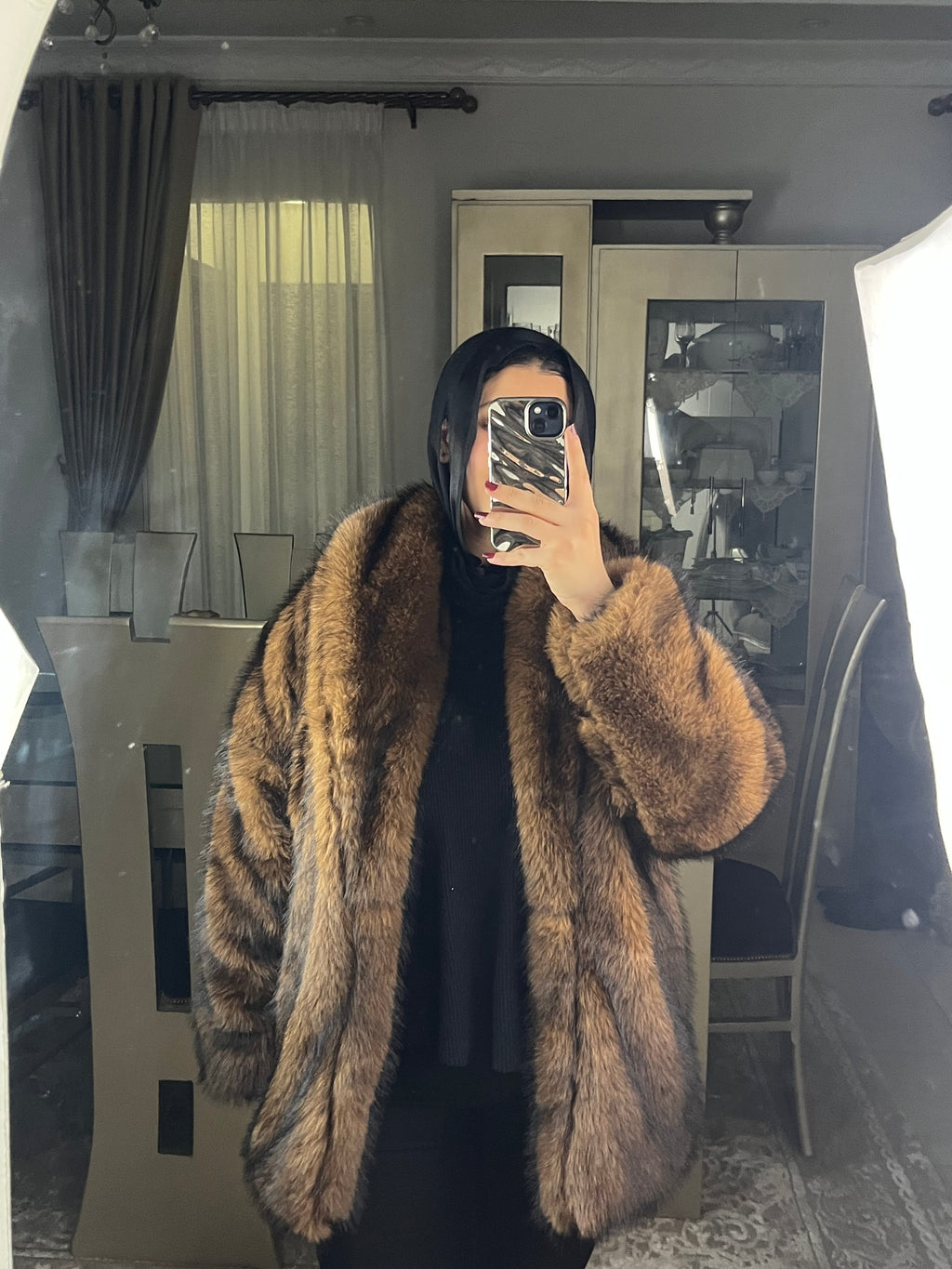 Brown fur jacket