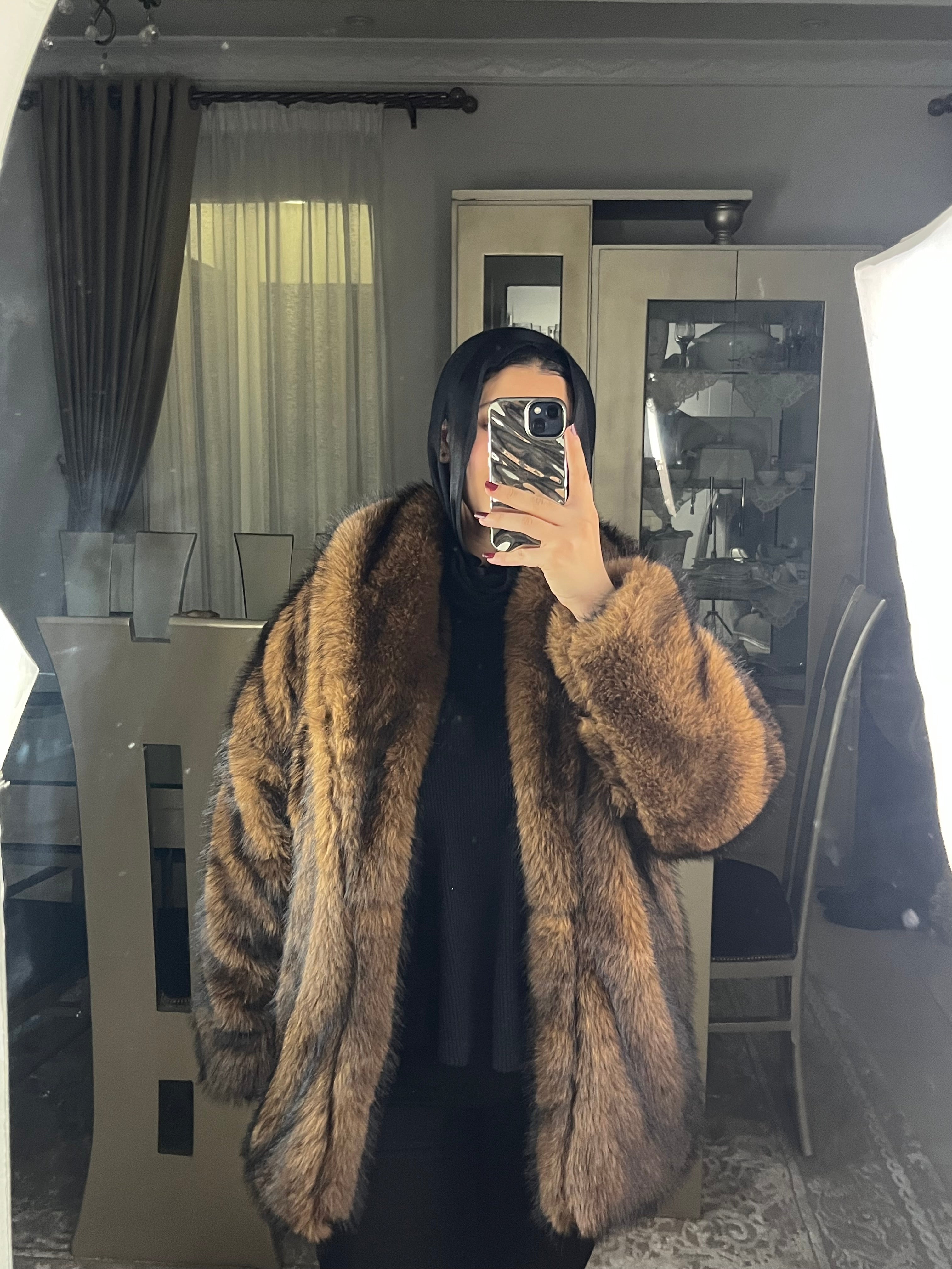Brown fur jacket