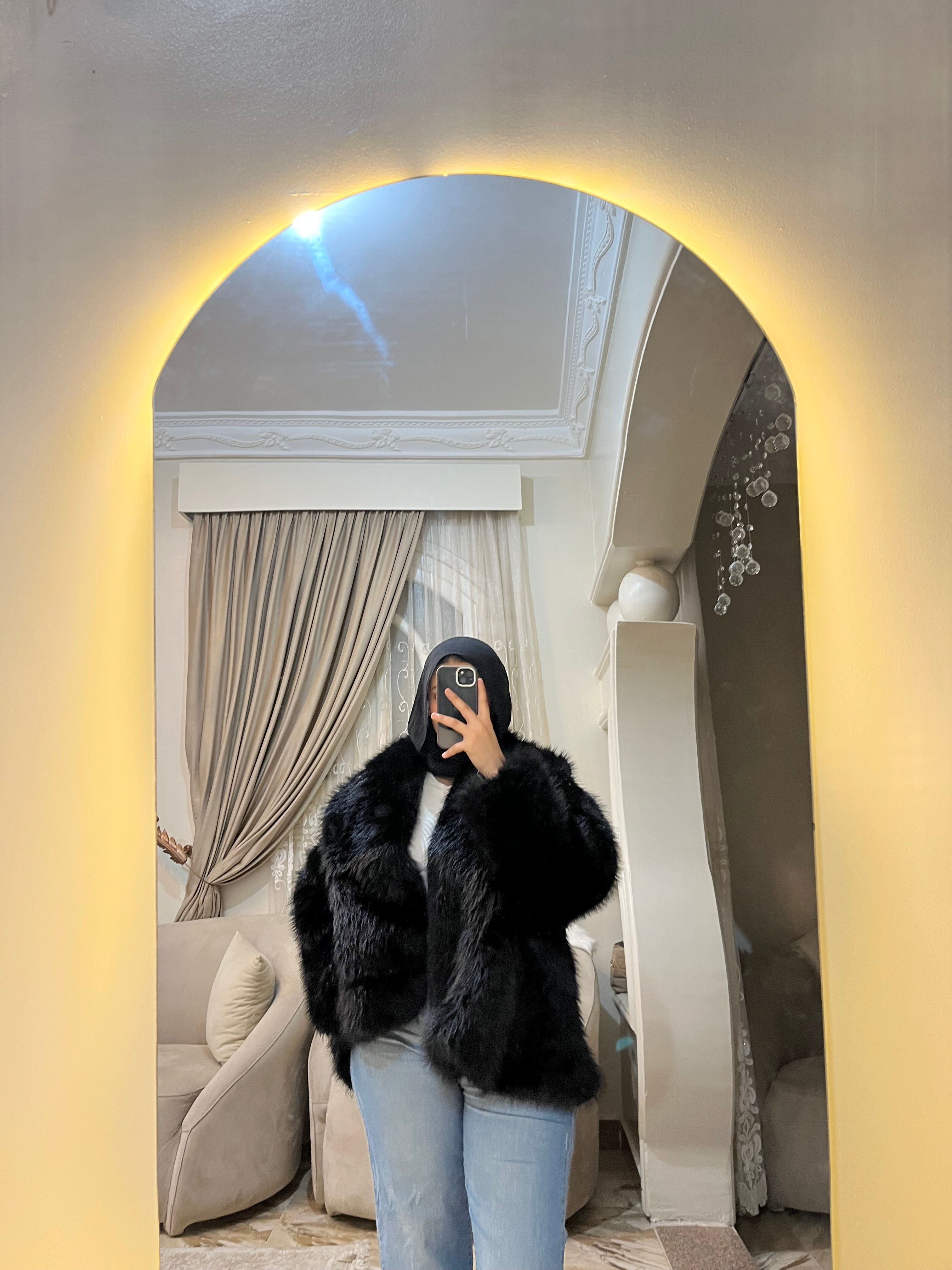 Black fur jacket
